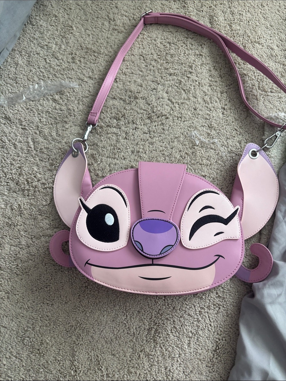Angle Stich Pink Crossbody Bag